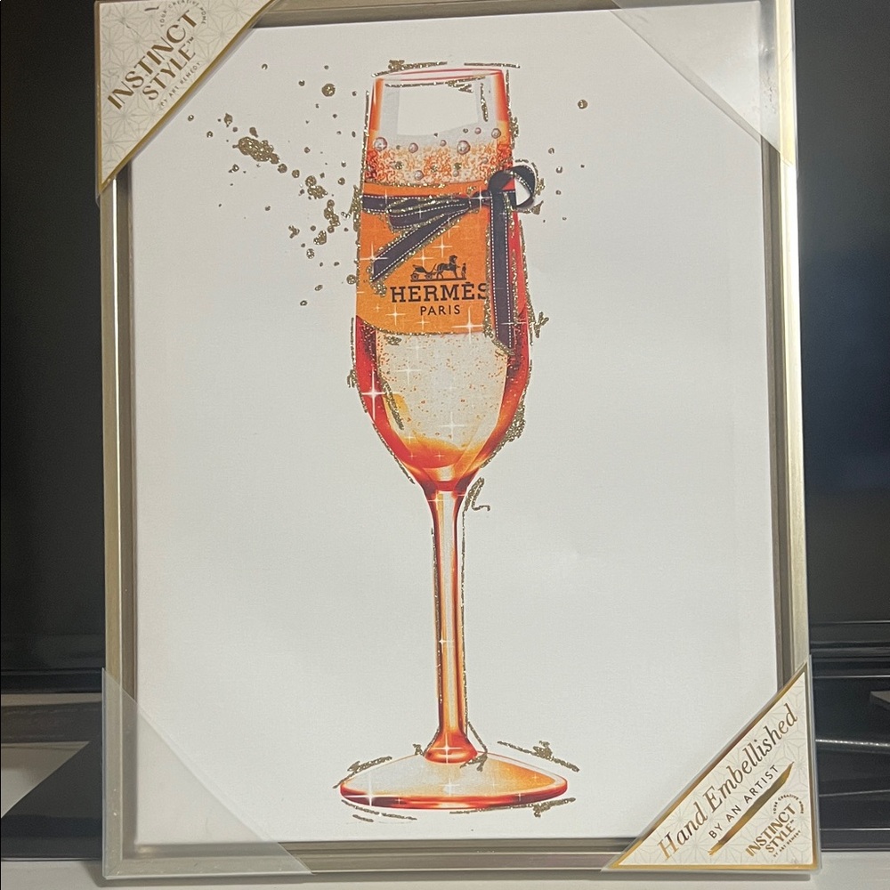 Hermès Paris Champagne Sparkling  Glass Art